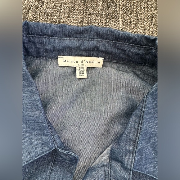 Blue denim-colored button down shirt - Picture 3 of 4